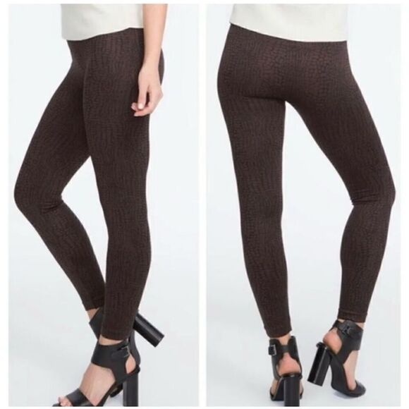 Spanx look at me now brown and black animal print shaping leggings size L - Picture 1 of 11